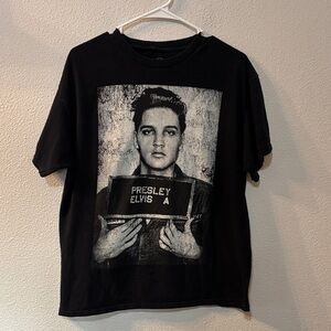 Elvis Presley Black Graphic Tee with Iconic Print